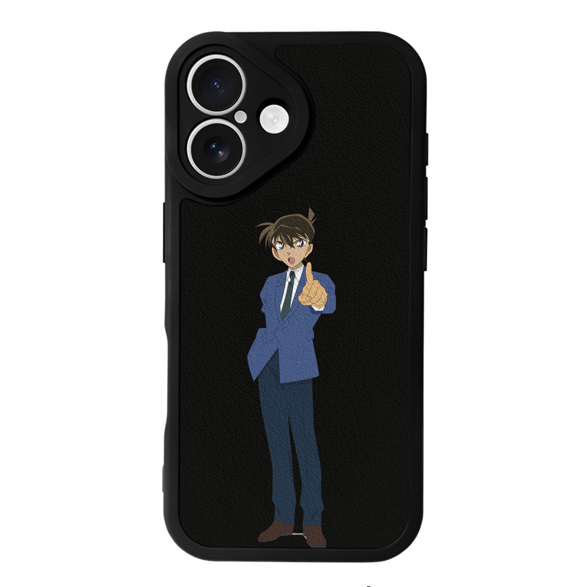 （画像用） 名探偵コナン 江戸川 コナン Detective Conan Conan Edogawa 【iPhone 16シリーズ対応】シリコンスマホケース（レザー調） 材質：シリコン